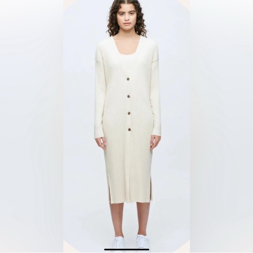 KOTN Cream Long Ribbed cardigan